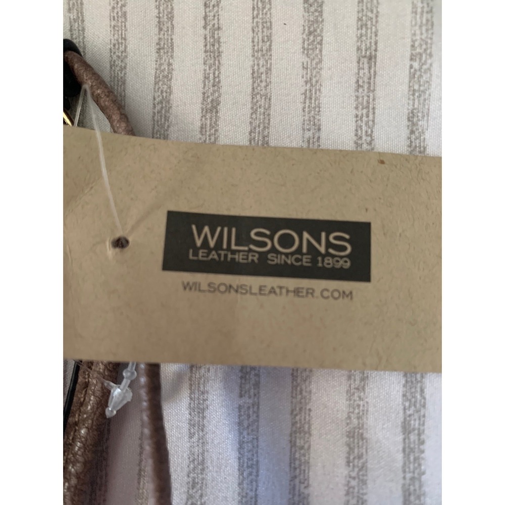 Wilsons Leather Textured Wristlet Pouch Gold Hardware New - Picture 4 of 10